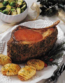 Beautiful rosemary Garlic beef rib roast